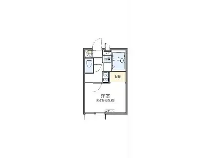 レオパレスヤングヴィラ坂上(1K/2階)の間取り写真