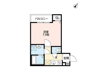 T.A柏市南柏2丁目Ⅱ(1K/1階)の間取り写真