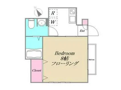 FLORA山王(1K/1階)の間取り写真