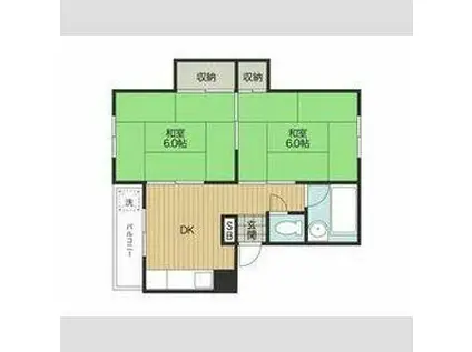 第二マルシンコーポ(2DK/4階)の間取り写真