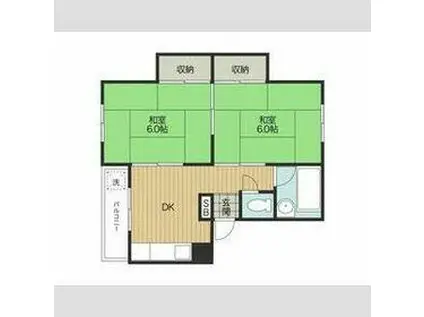 第二マルシンコーポ(2DK/3階)の間取り写真