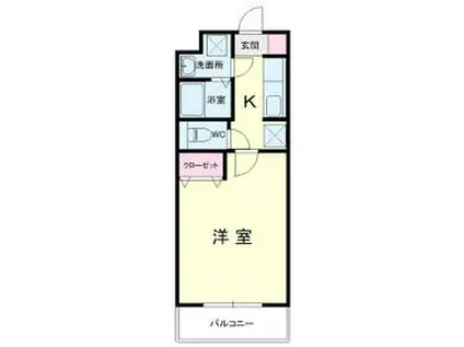 フローレンスヒルⅡ(1K/2階)の間取り写真