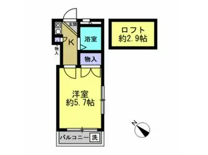 MISATO W SIX(1K/1階)の間取り写真