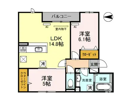 MISOIR・CITRONPLUMECITRONPLUME(2LDK/1階)の間取り写真