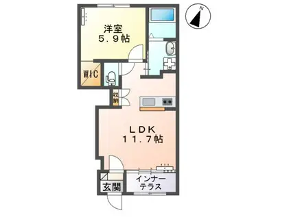 クロシェットⅢ(1LDK/1階)の間取り写真