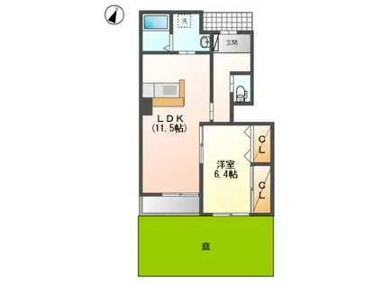 エルシャトーⅡ(1LDK/1階)の間取り写真