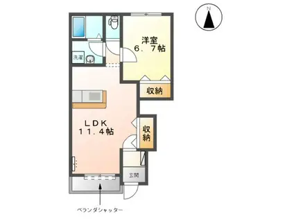 ベルコートⅡ(1LDK/1階)の間取り写真