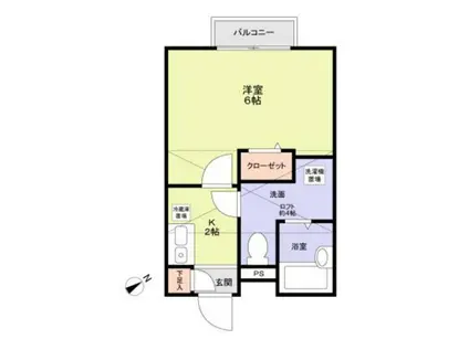 LA SUA CASA.M(1K/2階)の間取り写真