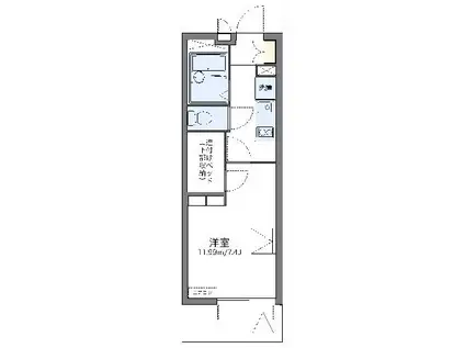 レオパレスレジェンドプーマ(1K/3階)の間取り写真