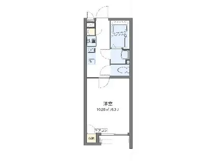 クレイノグリーンミズホ(1K/2階)の間取り写真