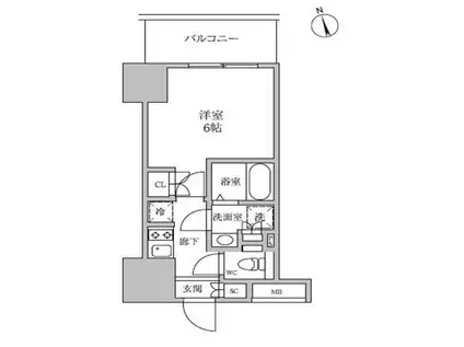 レジディア蒲田Ⅳ(1K/7階)の間取り写真