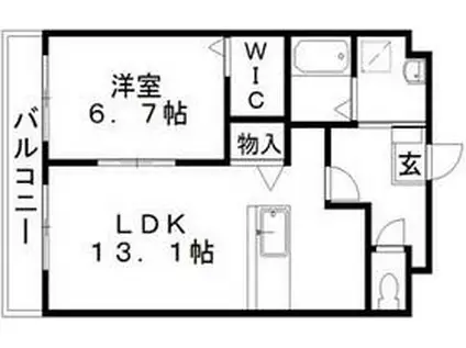 アベニュー上島Ⅱ(1LDK/2階)の間取り写真