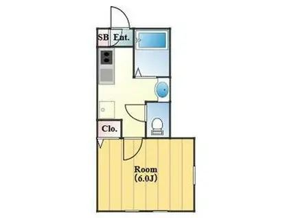 ドリームシャトー都賀(1K/1階)の間取り写真