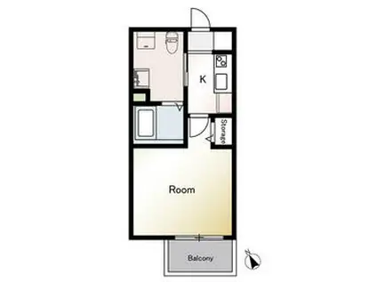 R2ハイツ(1K/3階)の間取り写真