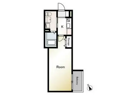 R2ハイツ(1K/3階)の間取り写真