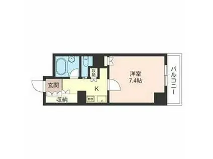 LASANTE川崎(1K/2階)の間取り写真