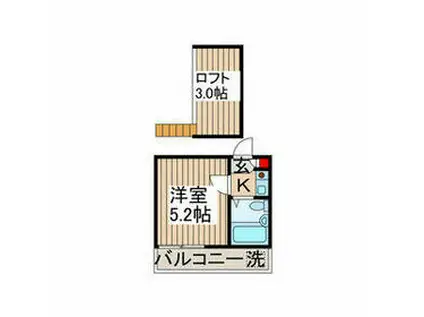 プラムツリーコーユー・亀有(1K/2階)の間取り写真