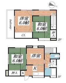 京浜東北・根岸線 北浦和駅 徒歩19分 2階建 築35年(4K)の間取り写真