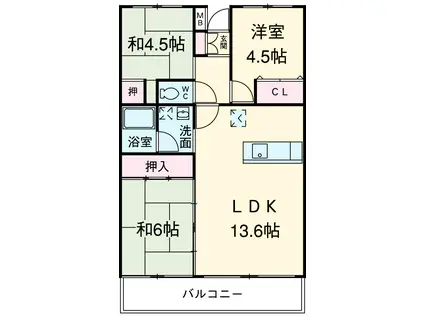SUCCESS Ⅱ(3LDK/1階)の間取り写真
