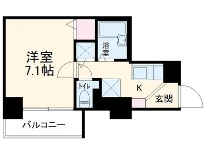 ライジングプレイス練馬関町(1K/2階)の間取り写真