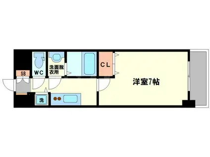 シャルマンパレ淡路(1K/5階)の間取り写真