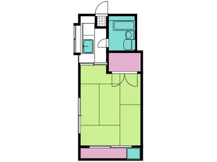 西町ハイツ(1K/1階)の間取り写真