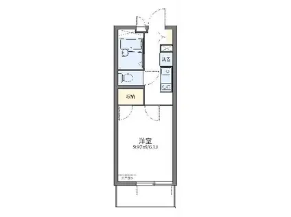 レオパレスアクシオン大曽根(1K/2階)の間取り写真