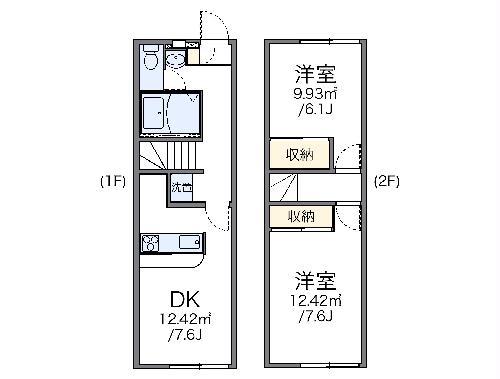 レオパレスシティパルC(2DK/1階)の間取り写真