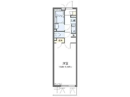 レオネクストヴァレッタ(1K/2階)の間取り写真