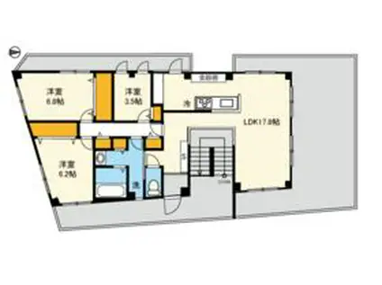 ボヌール(3LDK/4階)の間取り写真