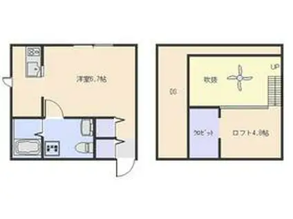 プリマガーデンフィオーレⅡ(ワンルーム/2階)の間取り写真