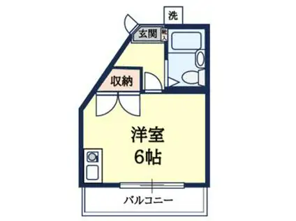 スプリングハイツ金沢文庫(ワンルーム/2階)の間取り写真