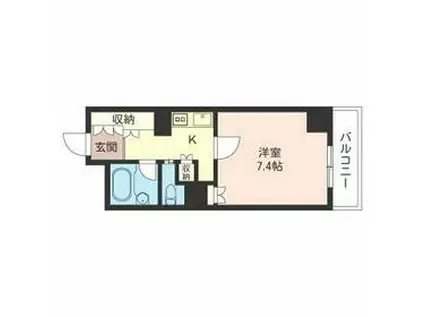 LASANTE川崎(1K/2階)の間取り写真