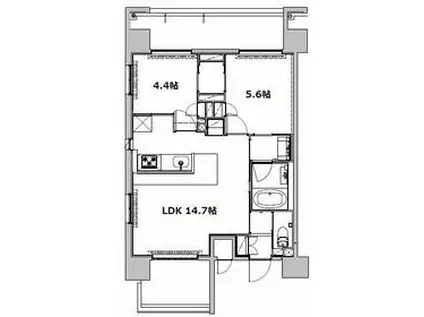 B CITY ART RESIDENCE CENTRAL P(2LDK/4階)の間取り写真