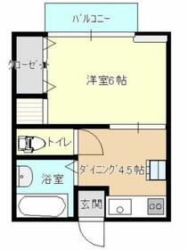 チェルベロ若木(1DK/1階)の間取り写真