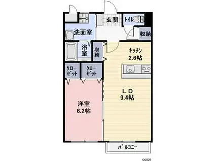 フラワーピーチパートⅢ(1LDK/2階)の間取り写真