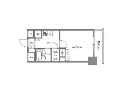 レジデンス横濱関内(1K/4階)の間取り写真