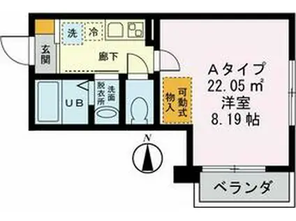 ファインフォレスト(1K/1階)の間取り写真