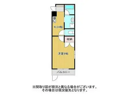 CASA MS(1DK/1階)の間取り写真