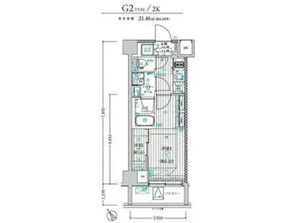 BRIZZ鶴見本町通MAXIV(2K/2階)の間取り写真