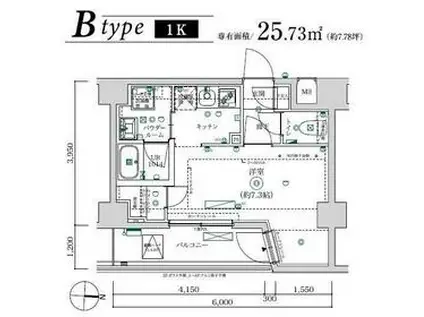 MAXIV武蔵新城TRE(1K/5階)の間取り写真