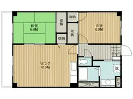センチュリー21(2LDK/1階)の間取り写真