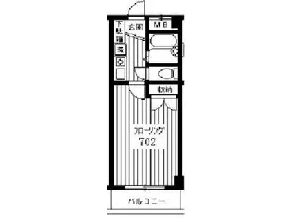 ラピス第三ビル(1K/7階)の間取り写真