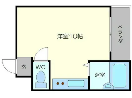 ルーミングイン千舟(ワンルーム/4階)の間取り写真