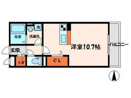オーシャンコートT(ワンルーム/1階)の間取り写真