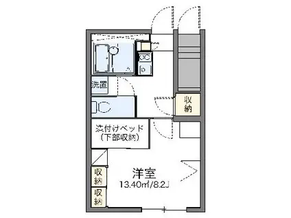 レオパレスマリーゴールド(1K/1階)の間取り写真