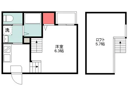 DESIGNSQUARE(1K/1階)の間取り写真
