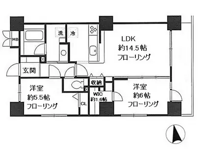 SINCERITY MURAKAMI Ⅲ(2LDK/6階)の間取り写真