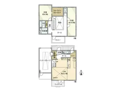 養老鉄道 播磨駅 徒歩42分 2階建 築12年(2LDK)の間取り写真