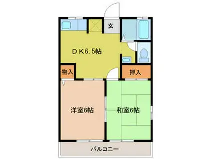 コスモタテバヤシ(2DK/2階)の間取り写真